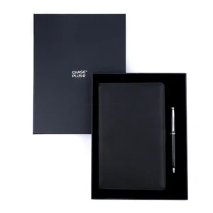 Business Gift Set-Domino Leather Covered Organizer and Lexer Black Pen