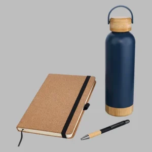Combination Gift Set- A5 Cork Notebook ,Water Bottle , Metal Pen