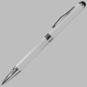 Metal Pen with Stylus White