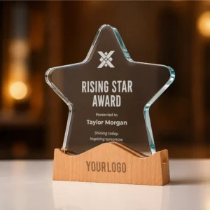 LUNOR | 11601 Star Shaped Wooden Trophy