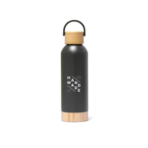 Vellrix | 11470BK Insulated Bottle With Bamboo Lid BK