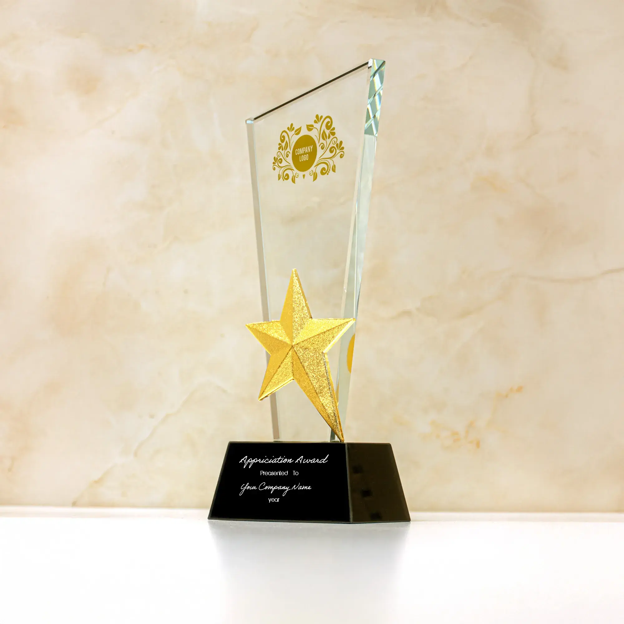 AYRUS | 11603 Crystal Trophy with Metal Star