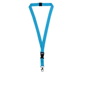 Lanyix | 11137LB Lanyard With Buckle Metal Hook And Safety Clip Light Blue