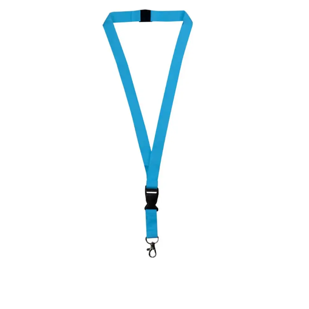 Lanyix | 11137LB Lanyard With Buckle Metal Hook And Safety Clip Light Blue