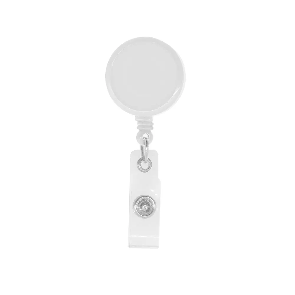 RBR | 11124WT Plastic badge reel with big round surface White