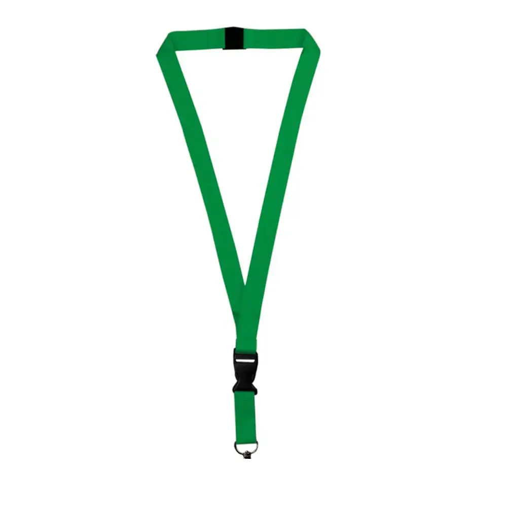 Lanyix | 11137GN Lanyard With Buckle Metal Hook And Safety Clip Green