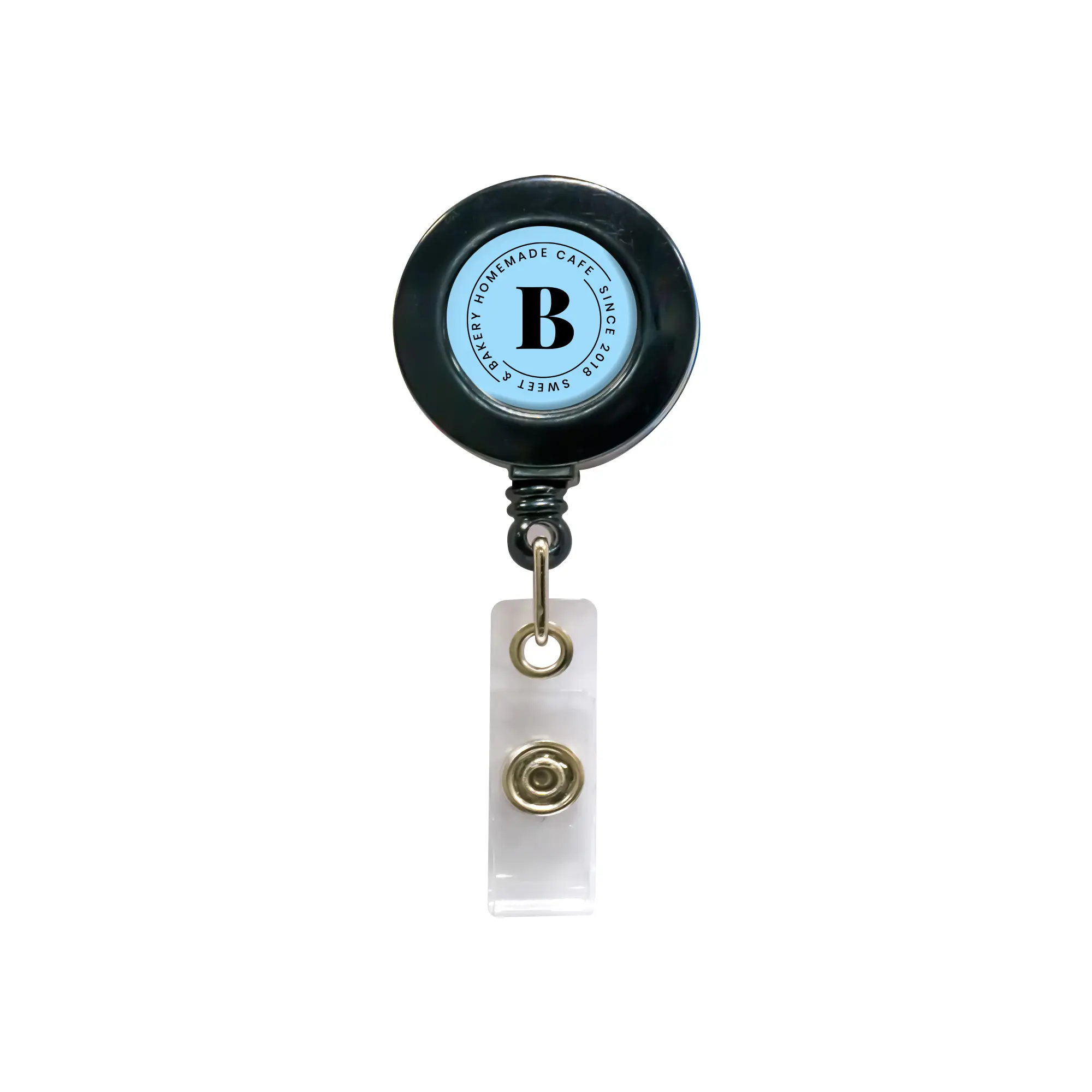 RB2 | 11122BK Plastic round badge reel with small round surface Black