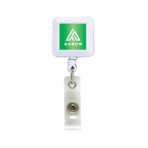 RBS | 11123WT Plastic badge reel in square shape White