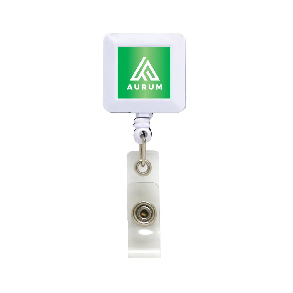 RBS | 11123WT Plastic badge reel in square shape White