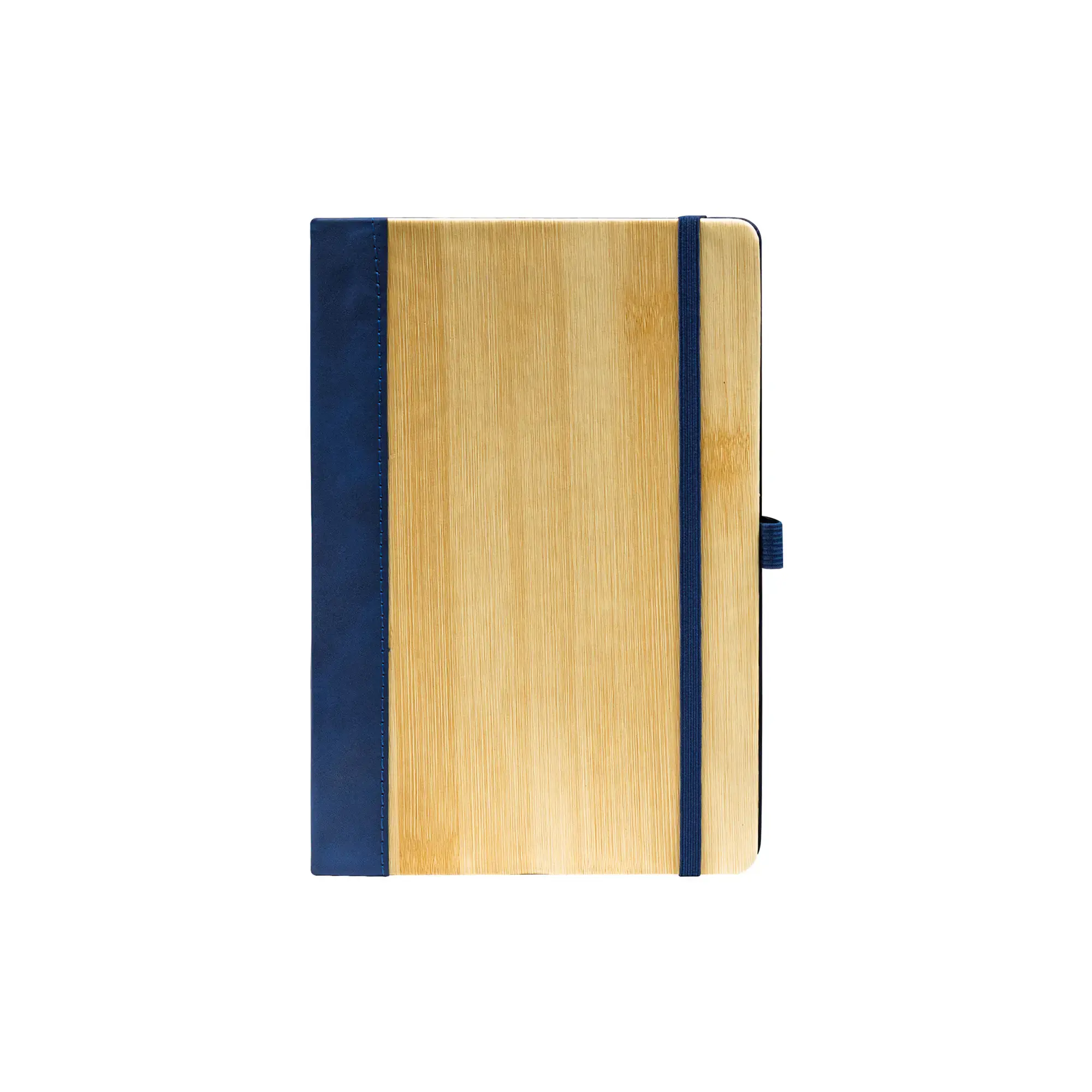 Ecovin | 11627BL Promotional PU Notebook with Bamboo Finish Blue - Image 3