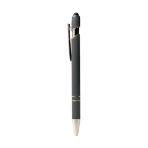 Gox | 11311GR Metal Pen With Silver Ring And Stylus Gray
