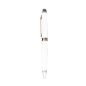 Cylush | 11374WT Metal Pen With Ring And Stylus White