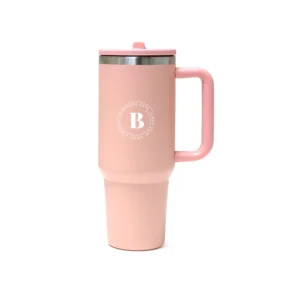 Jumbo | 11586PK Double Walled Tumbler With Handle And Flip Straw Pink