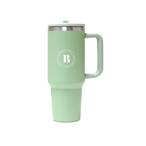 Jumbo | 11586GN Double Walled Tumbler With Handle And Flip Straw Green