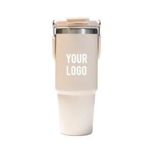 ZEUZE | 11585SB Tumbler with Handle and Sipper Sand Beige
