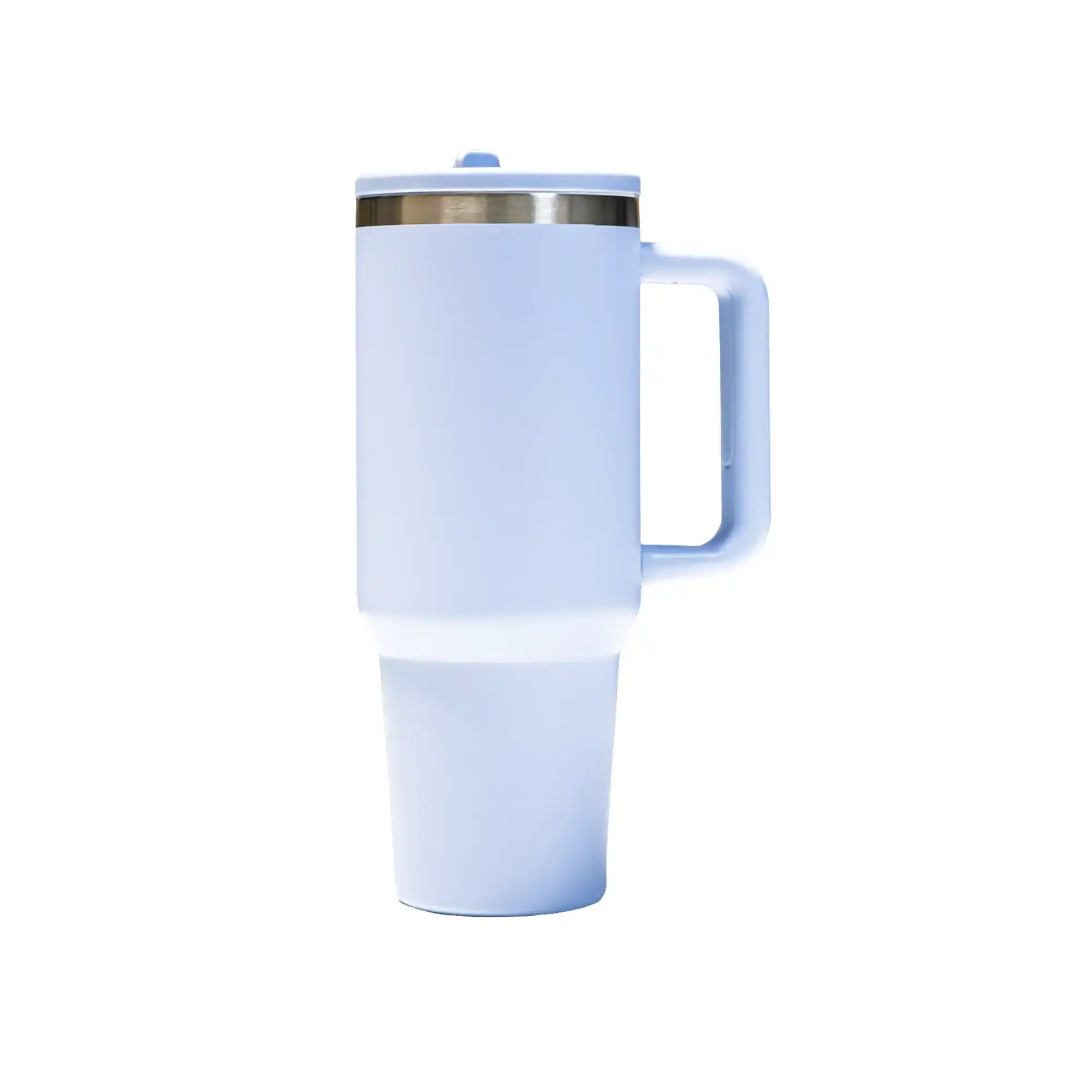 Jumbo | 11586BL Double Walled Tumbler With Handle And Flip Straw Ice Blue - Image 4