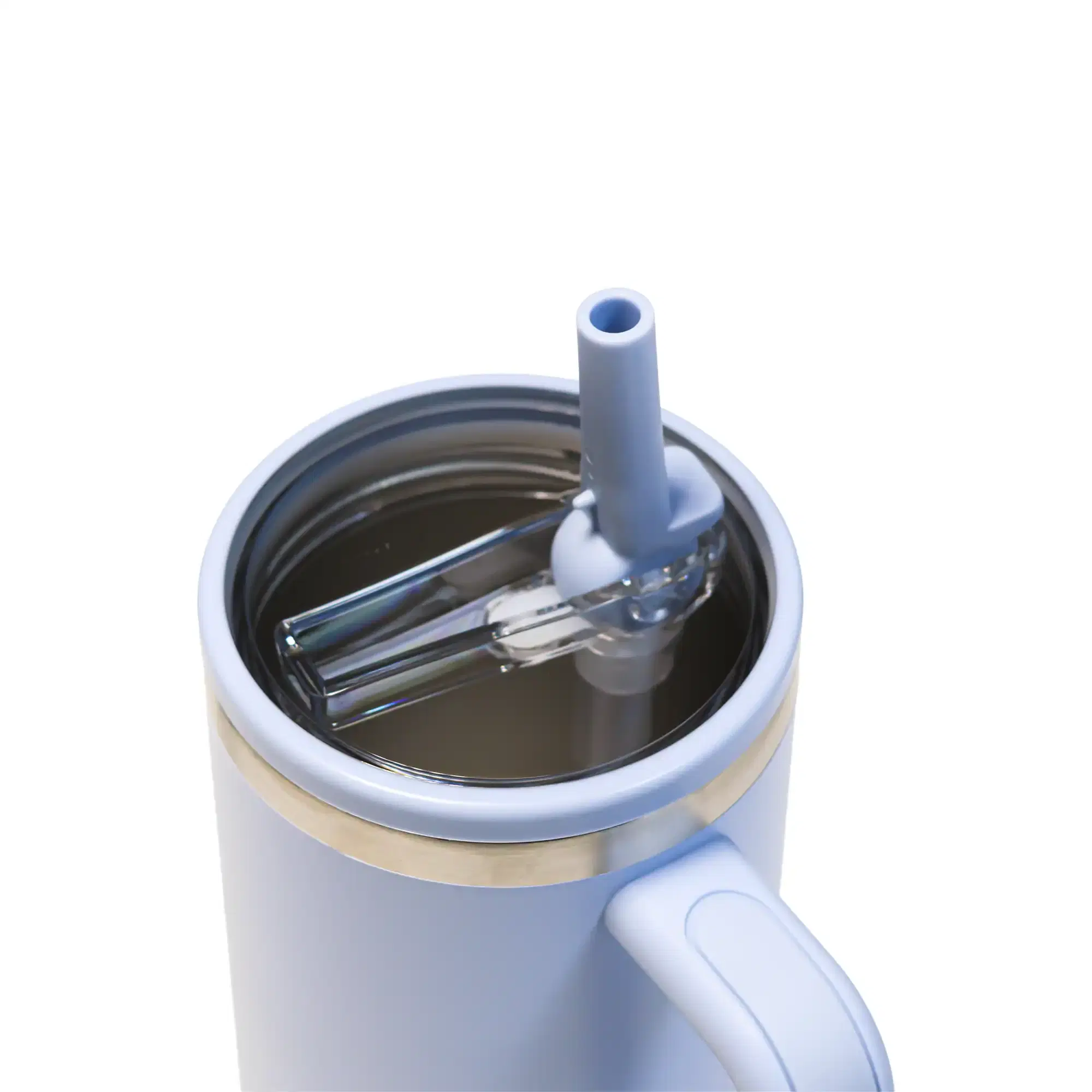 Jumbo | 11586BL Double Walled Tumbler With Handle And Flip Straw Ice Blue - Image 2