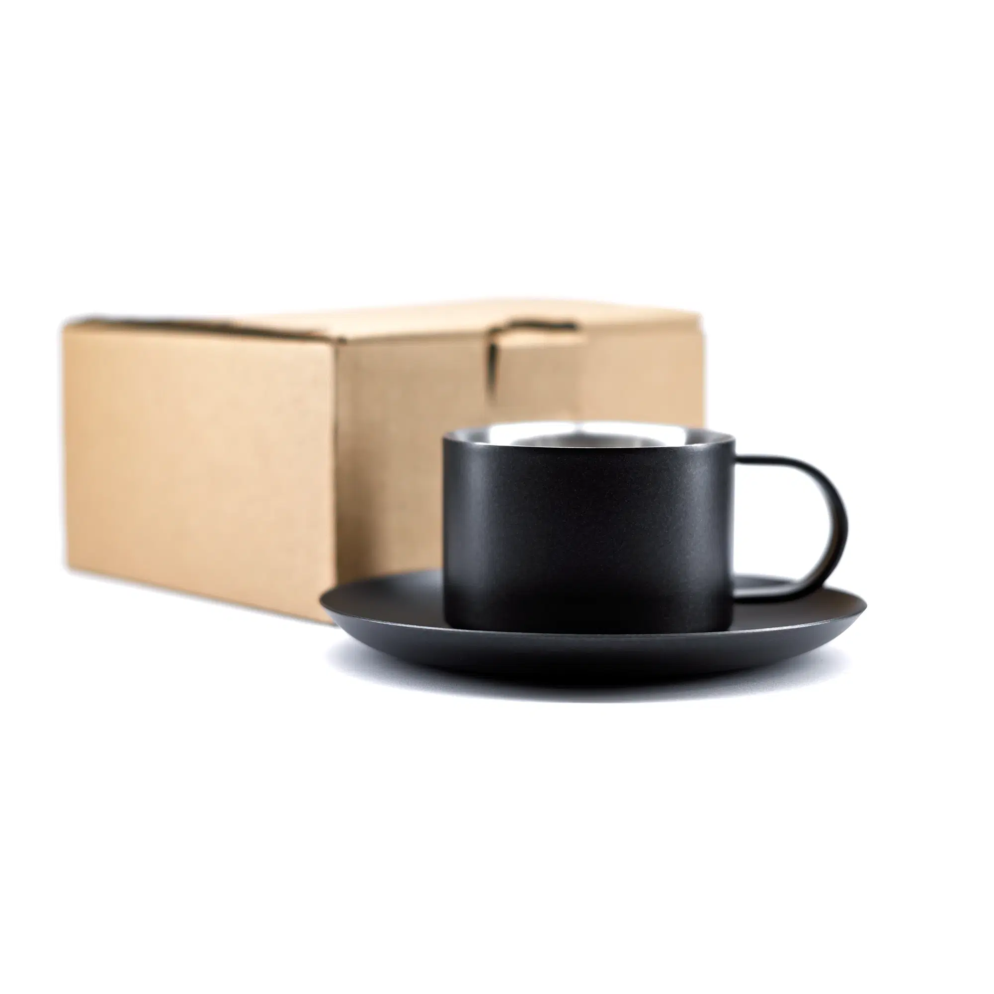 Steeluxe | 11625BK Black Coated Cup & Saucer Set 80m - Image 4