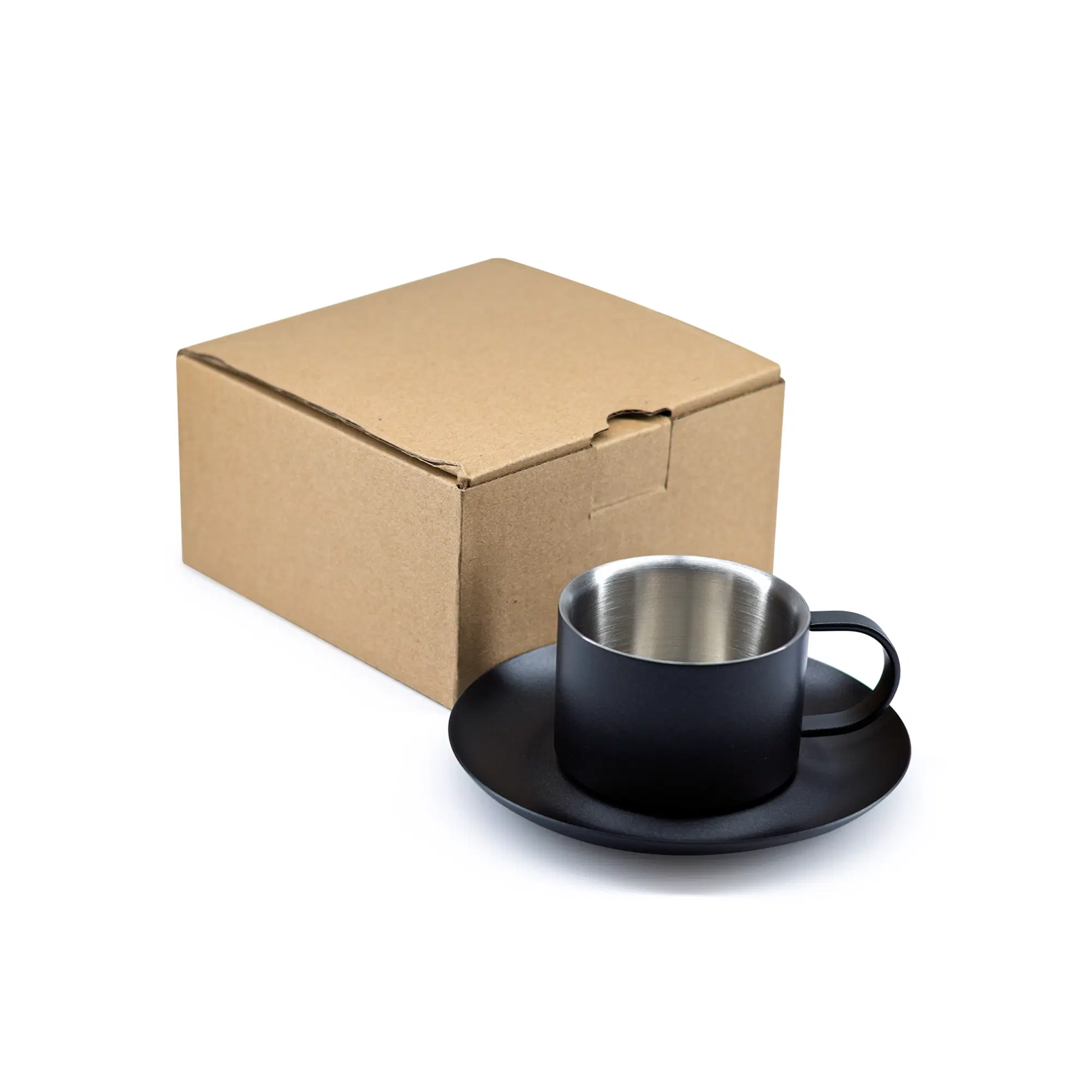 Steeluxe | 11625BK Black Coated Cup & Saucer Set 80m - Image 3