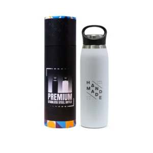 VORTIQ | 11609WT Double Wall Stainless Steel Bottle with Handle Lid White