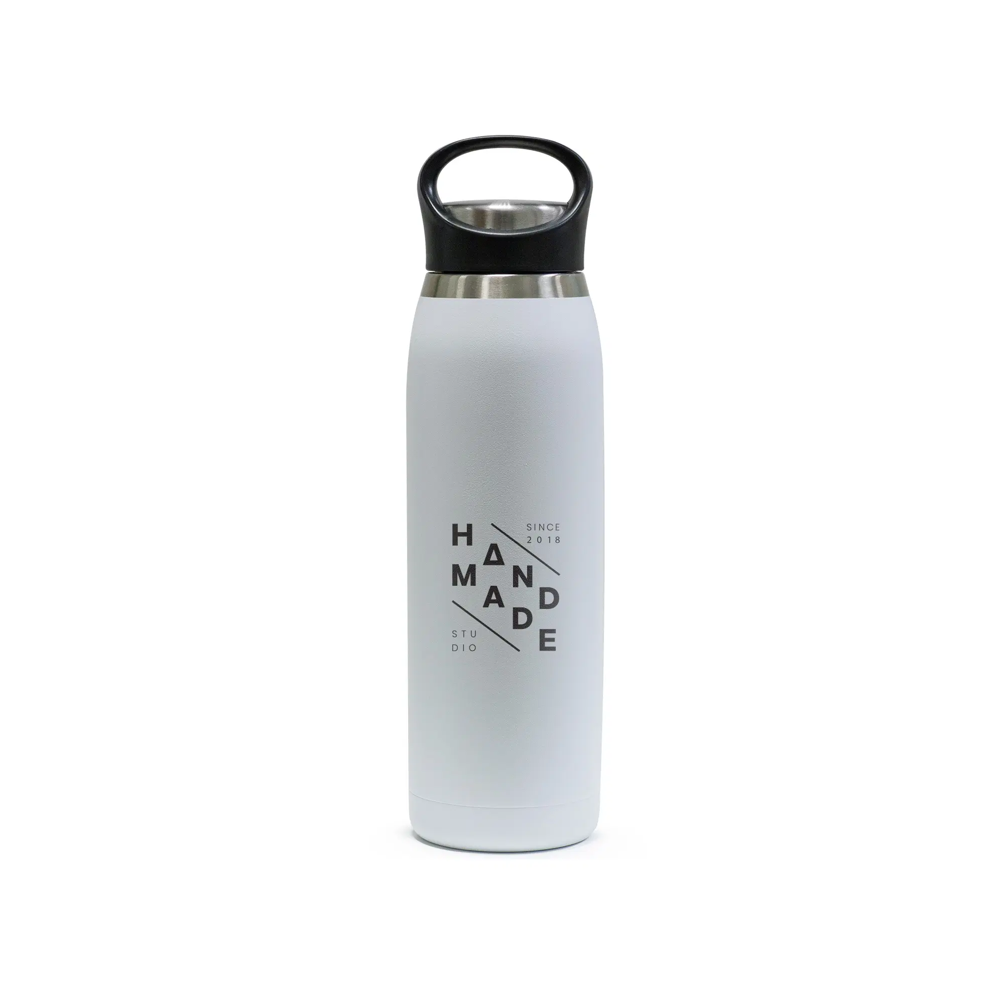 VORTIQ | 11609WT Double Wall Stainless Steel Bottle with Handle Lid White - Image 3