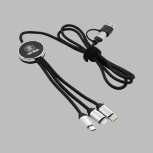 3 in1 long cable with LED light up logo