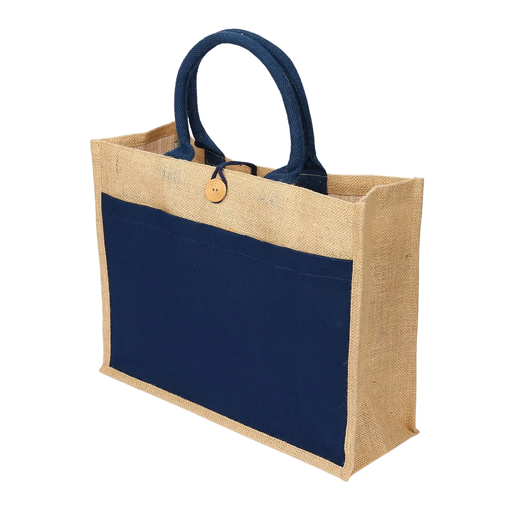 Jute Bag 4002 NAVY BLUE - Image 5