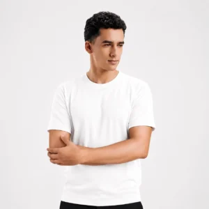 AGGERT Round Neck T-Shirt SUPIMA MERCERISED Cotton 220 GSM White